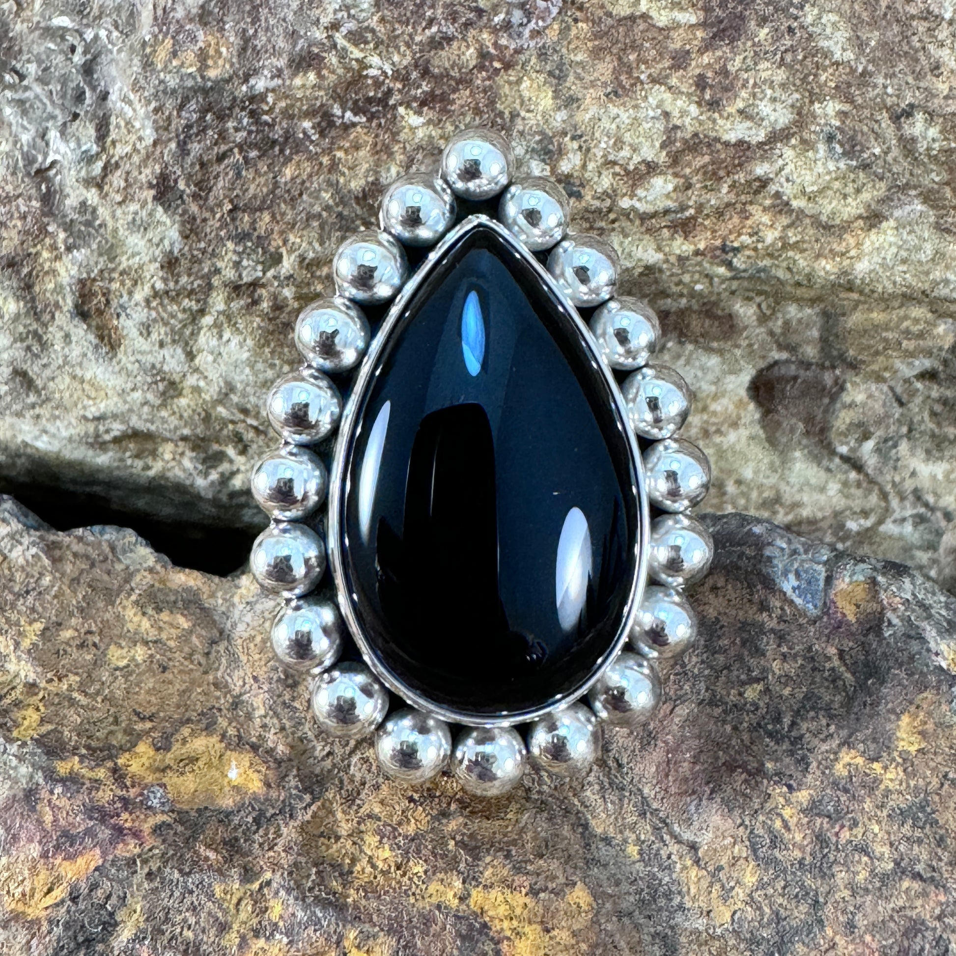 Black Onyx Sterling Silver Ring by Artie Yellowhorse