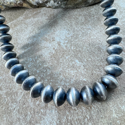 Classic Sterling Silver Navajo Pearl Necklace by G. Nelson