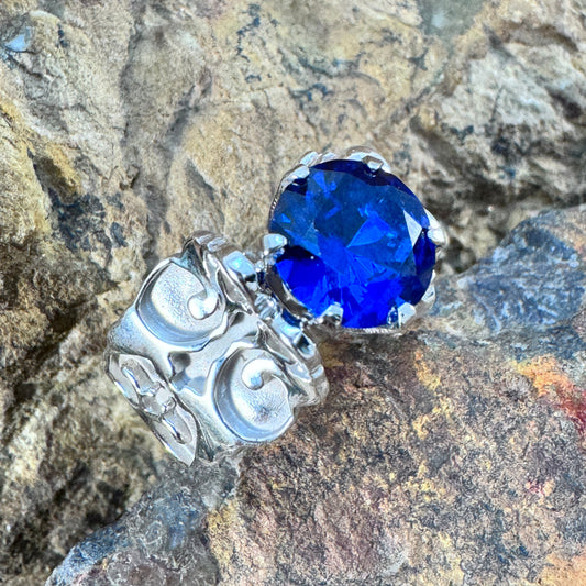 Sterling Silver County Imitation Sapphire Ring by David Rosales