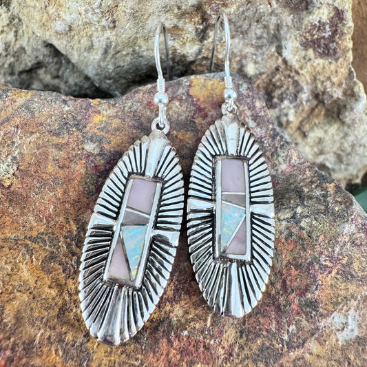 David Rosales Make Me Blush Inlaid Sterling Silver Earrings