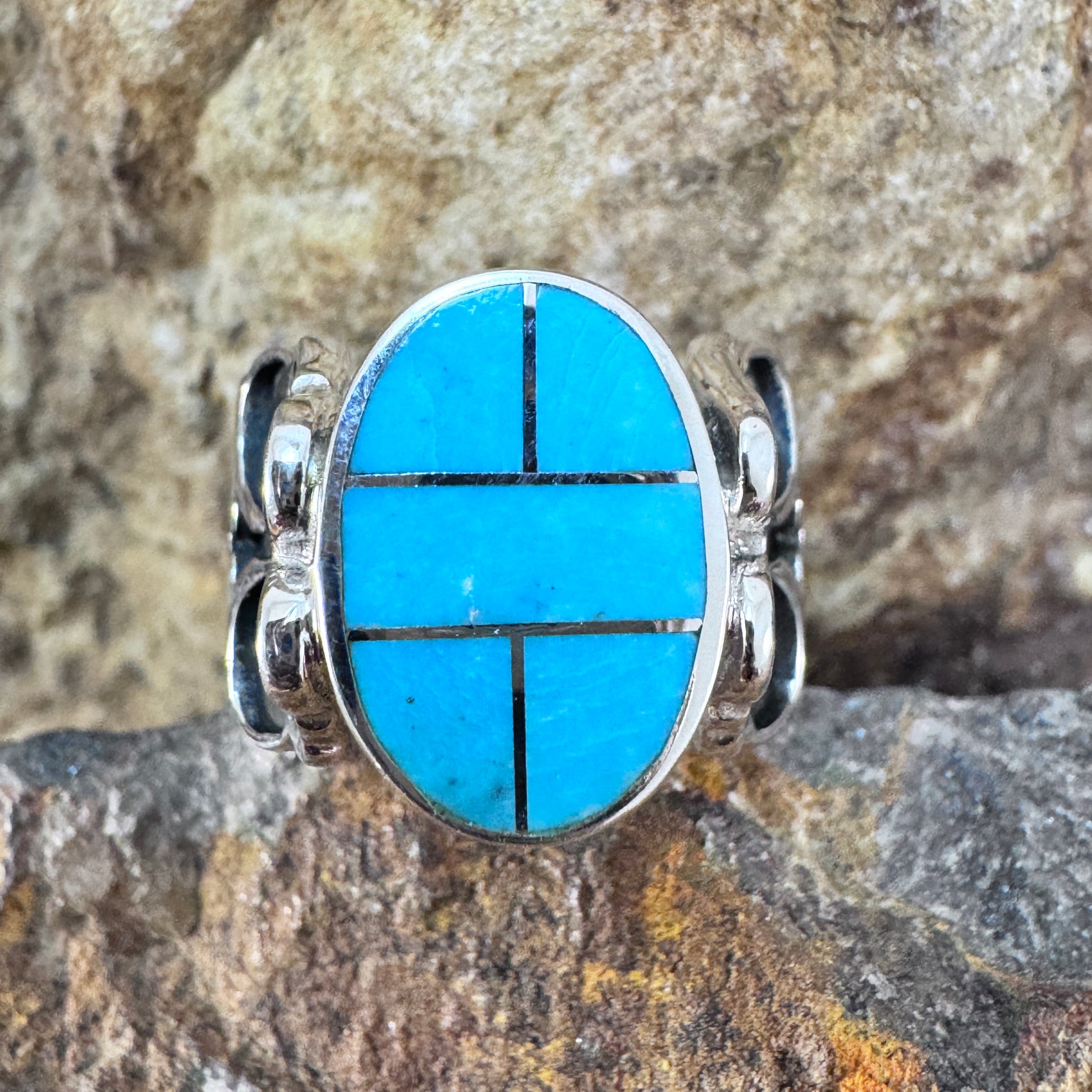 Sterling Silver Country Arizona Blue Ring by David Rosales 