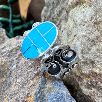 Sterling Silver Country Arizona Blue Ring by David Rosales 