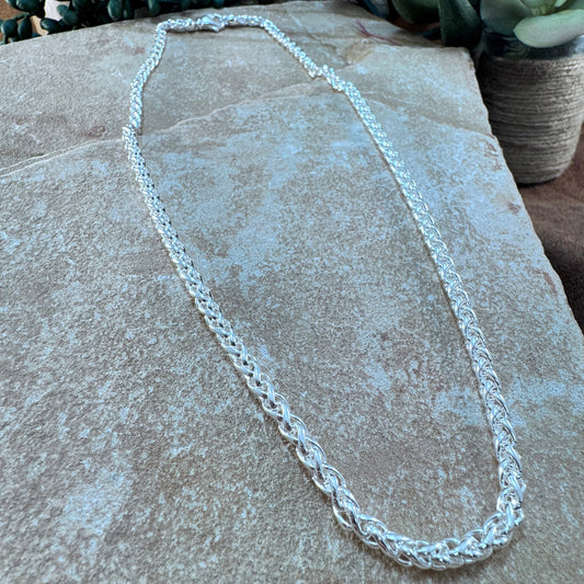 Single Strand Sterling Silver Link Chain Necklace by Artie Yellowhorse - Medium