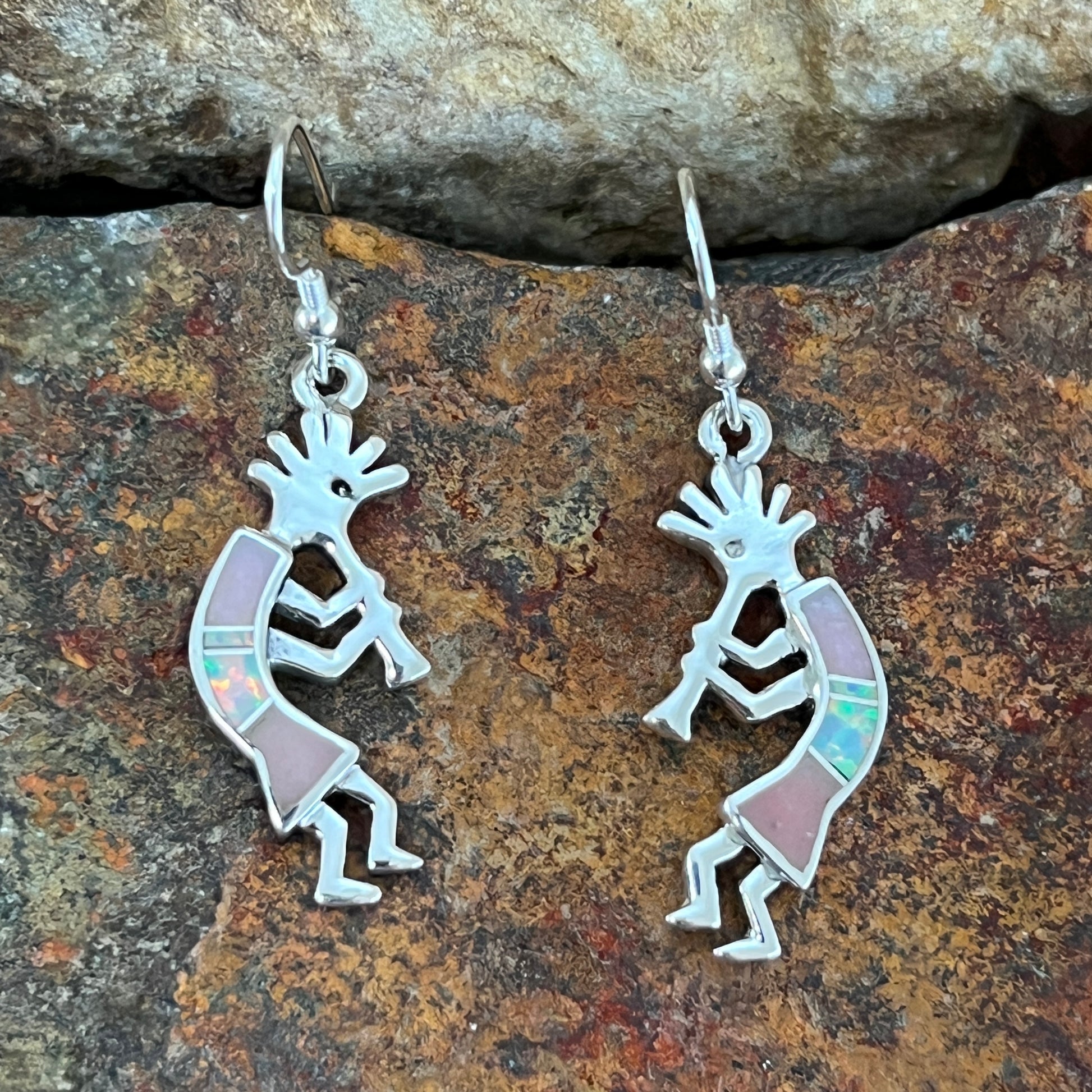 David Rosales Make Me Blush Sterling Silver Earrings Kokopelli