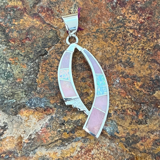 David Rosales Make Me Blush Inlaid Sterling Silver Pendant