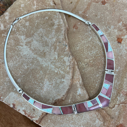 David Rosales Make Me Blush Inlaid Sterling Silver Necklace