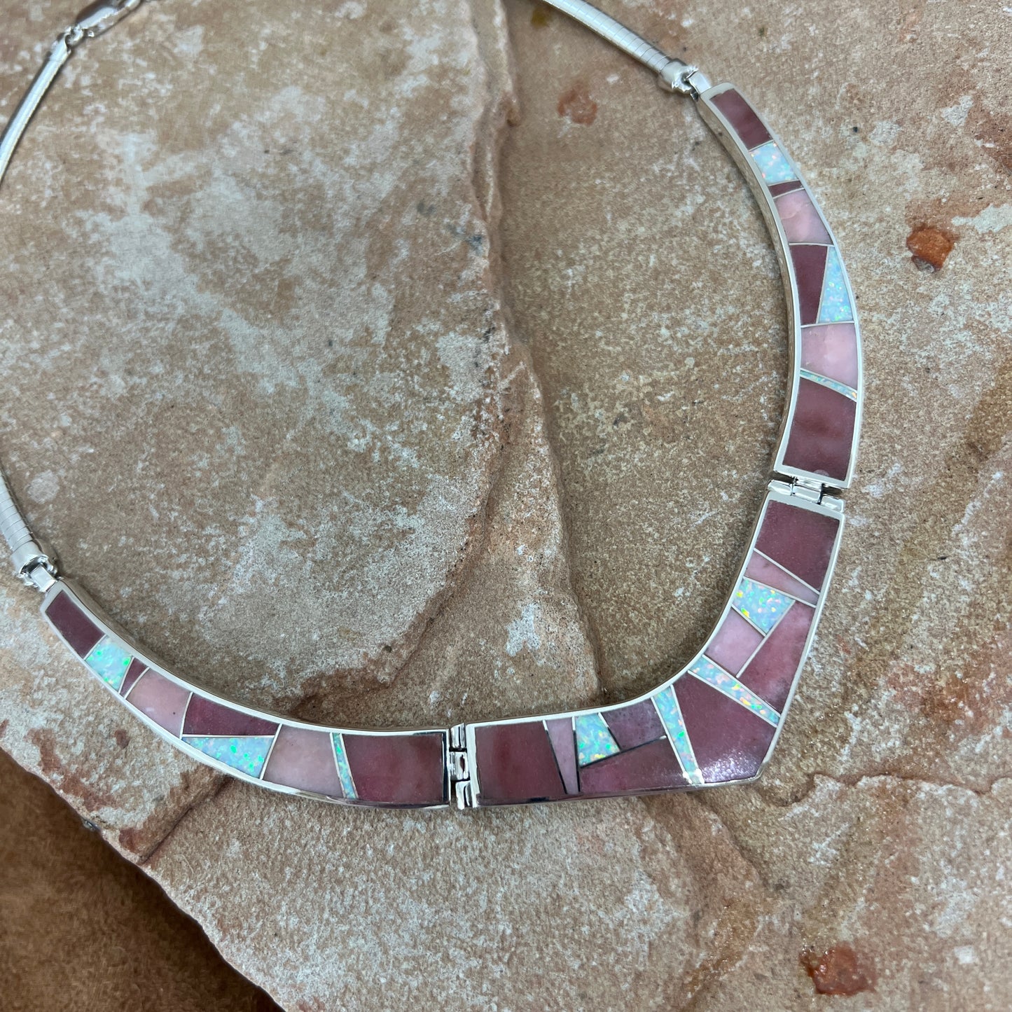 David Rosales Make Me Blush Inlaid Sterling Silver Necklace