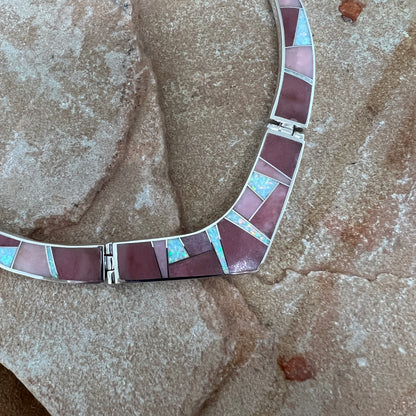 David Rosales Make Me Blush Inlaid Sterling Silver Necklace