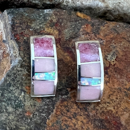 David Rosales Make Me Blush Inlaid Sterling Silver Earrings