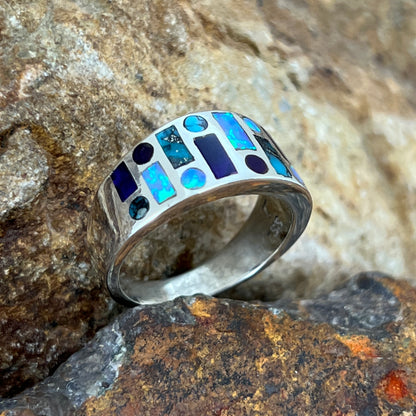 David Rosales Shalako Inlaid Sterling Silver Ring