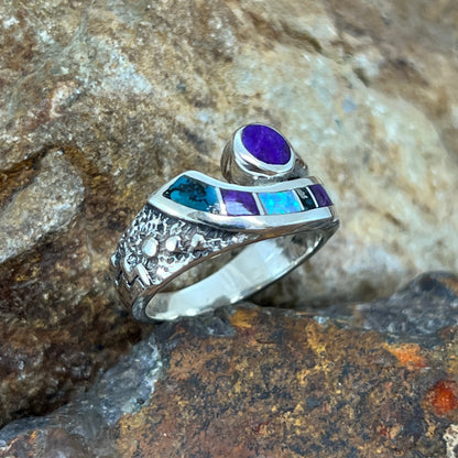 David Rosales Shalako Inlaid Sterling Silver Ring