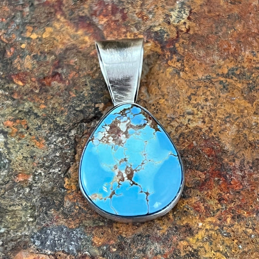 Golden Hill Turquoise Sterling Silver Pendant by Fred Guerro