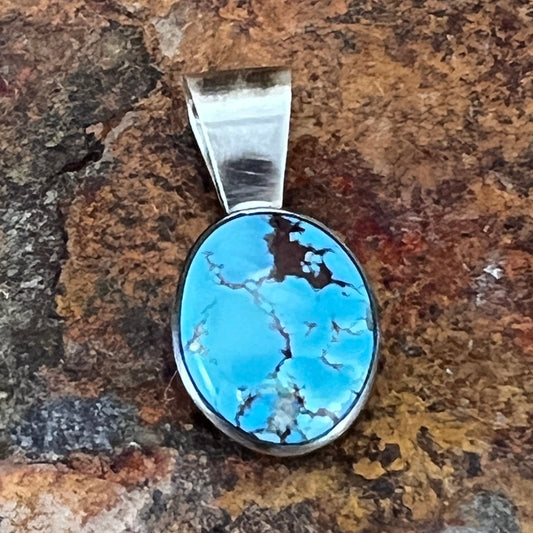 Golden Hill Turquoise Sterling Silver Pendant by Fred Guerro