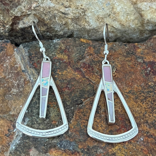 David Rosales Make Me Blush Inlaid Sterling Silver Earrings