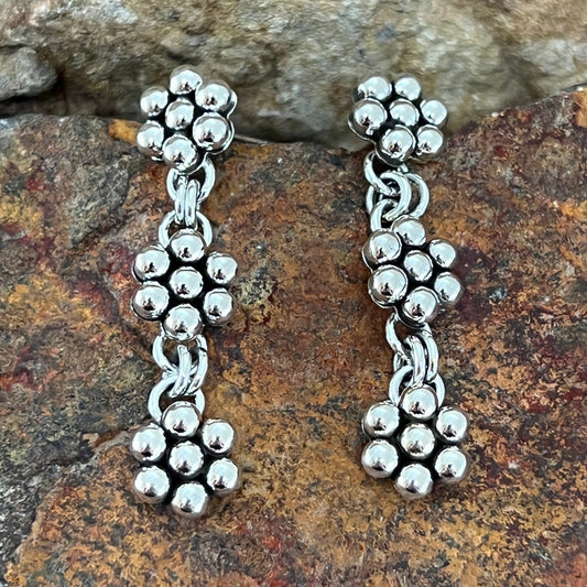 Traditional Sterling Silver Earrings by Artie Yellowhorse