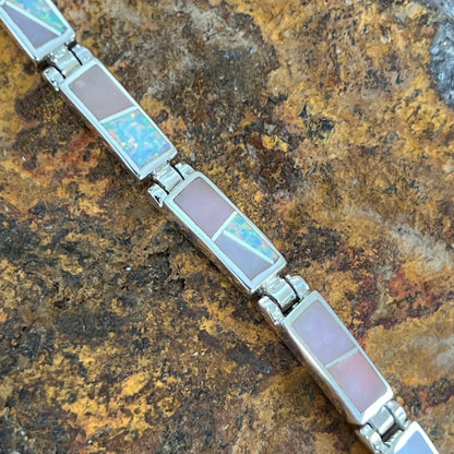 David Rosales Make Me Blush Inlaid Sterling Silver Link Bracelet