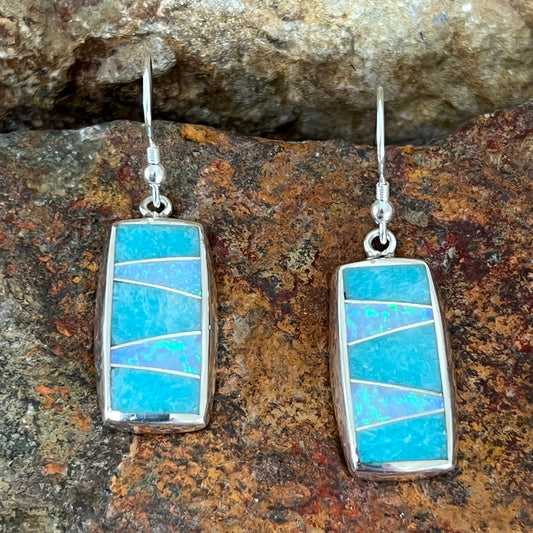 David Rosales Amazing Light Inlaid Sterling Silver Earrings