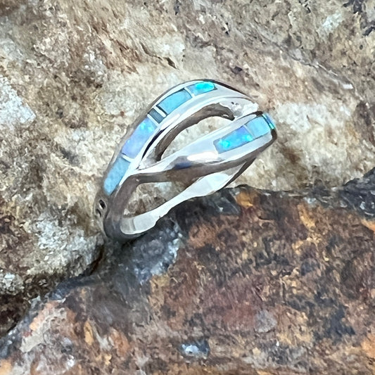 David Rosales Amazing Light Inlaid Sterling Silver Ring