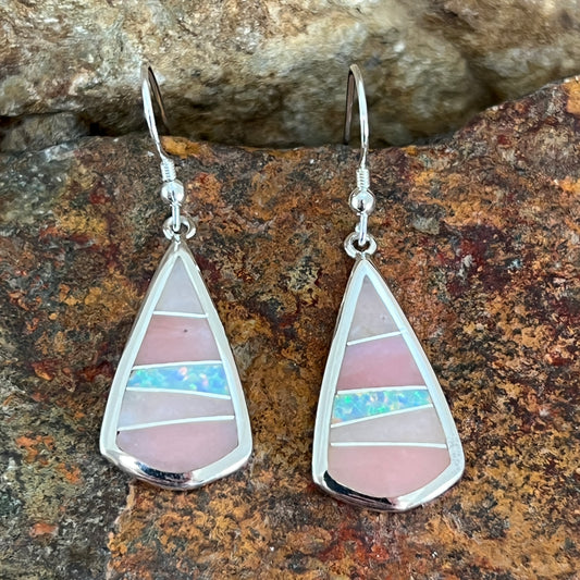 David Rosales Make Me Blush Inlaid Sterling Silver Earrings