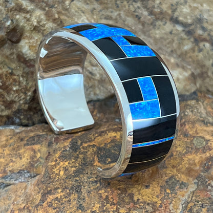 David Rosales Black Beauty Inlaid Sterling Silver Bracelet