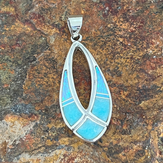 David Rosales Amazing Light Inlaid Sterling Silver Pendant