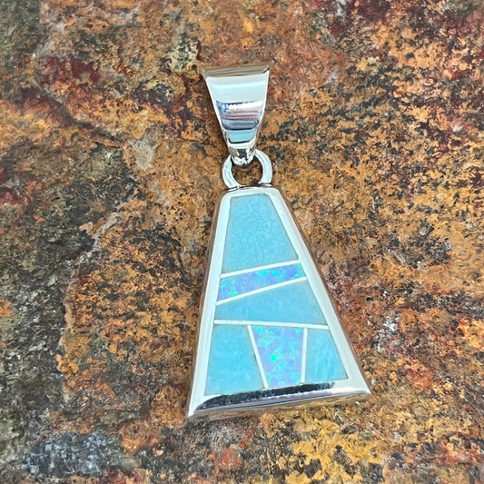 David Rosales Amazing Light Inlaid Sterling Silver Pendant