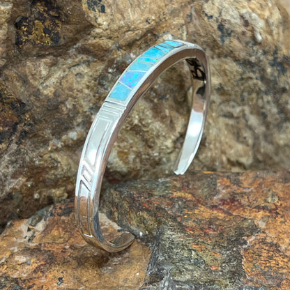 David Rosales Amazing Light Inlaid Sterling Silver Bracelet