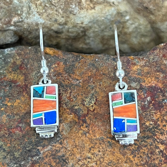 David Rosales Indian Summer Inlaid Sterling Silver Earrings