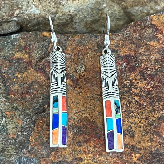 David Rosales Indian Summer Inlaid Sterling Silver Earrings