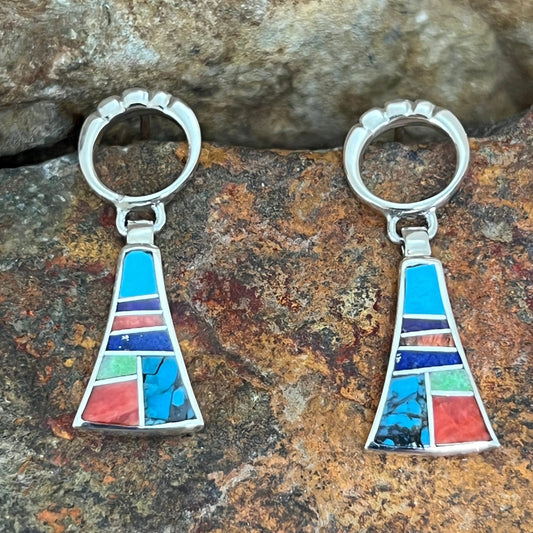 David Rosales Indian Summer Inlaid Sterling Silver Earrings