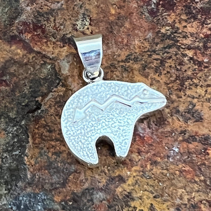 David Rosales Indian Summer Inlaid Sterling Silver Pendant Bear