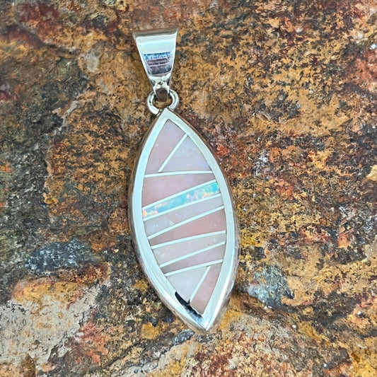 David Rosales Make Me Blush Inlaid Sterling Silver Pendant