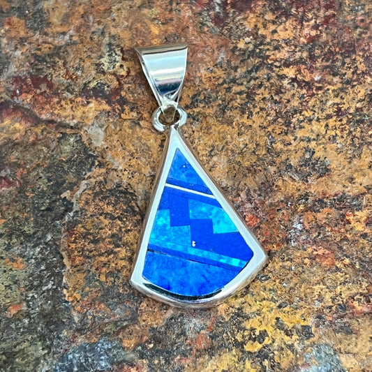 David Rosales Blue Sky Inlaid Sterling Silver Pendant