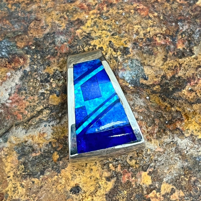 David Rosales Blue Sky Fancy Inlaid Sterling Silver Pendant