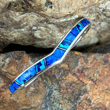 David Rosales Blue Sky Inlaid Sterling Silver Bracelet