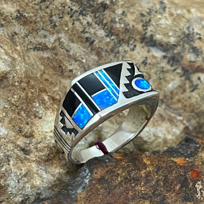 David Rosales Black Beauty Inlaid Sterling Silver Ring