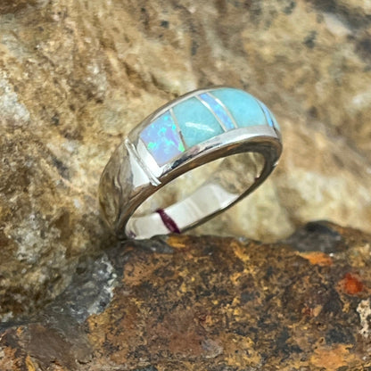 David Rosales Amazing Light Inlaid Sterling Silver Ring