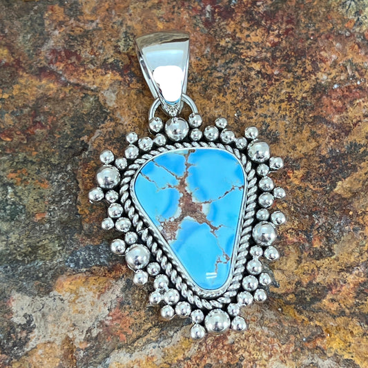 Golden Hill Turquoise Sterling Silver Pendant by Artie Yellowhorse