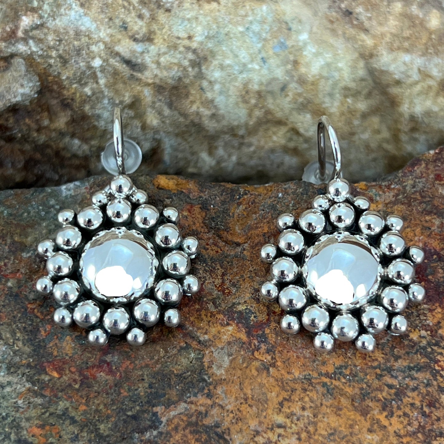 Traditional Sterling Silver Earrings by Artie Yellowhorse