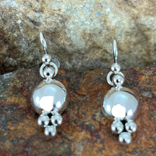 Traditional Sterling Silver Earrings by Artie Yellowhorse