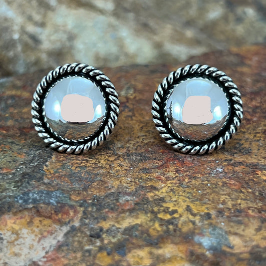 Traditional Sterling Silver Earrings by Artie Yellowhorse