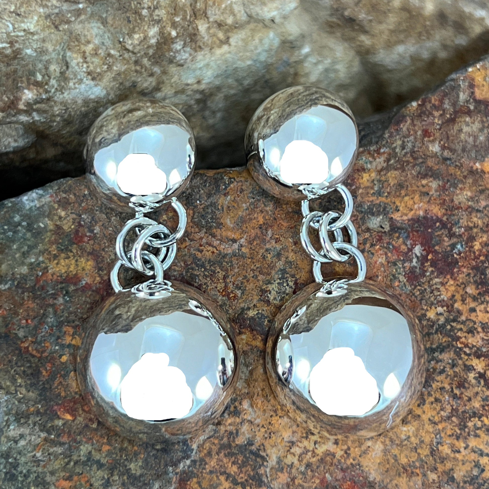 Traditional Sterling Silver Earrings by Artie Yellowhorse