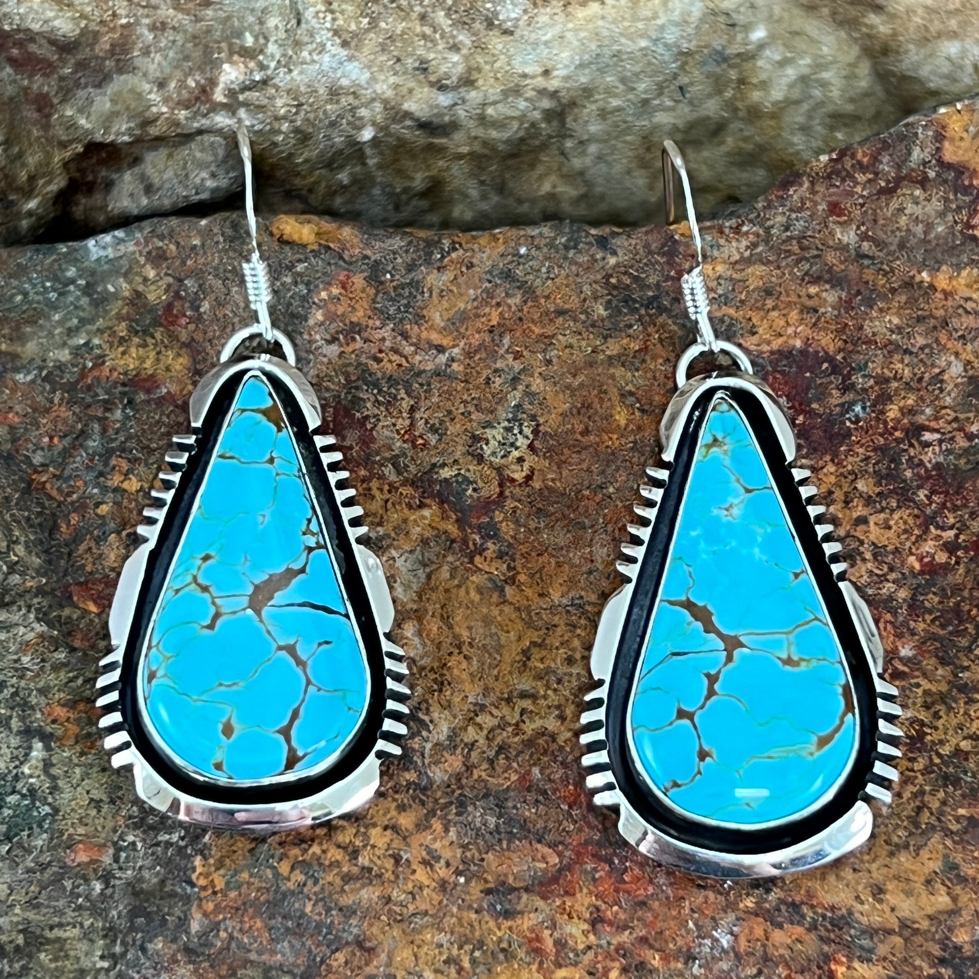 Royston Turquoise Sterling Silver Earrings by Wil Denetdale