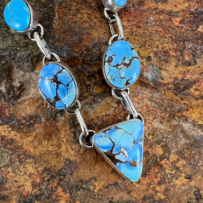 Golden Hill Turquoise Sterling Silver Multi Stone Necklace by Jacob Olascoaga