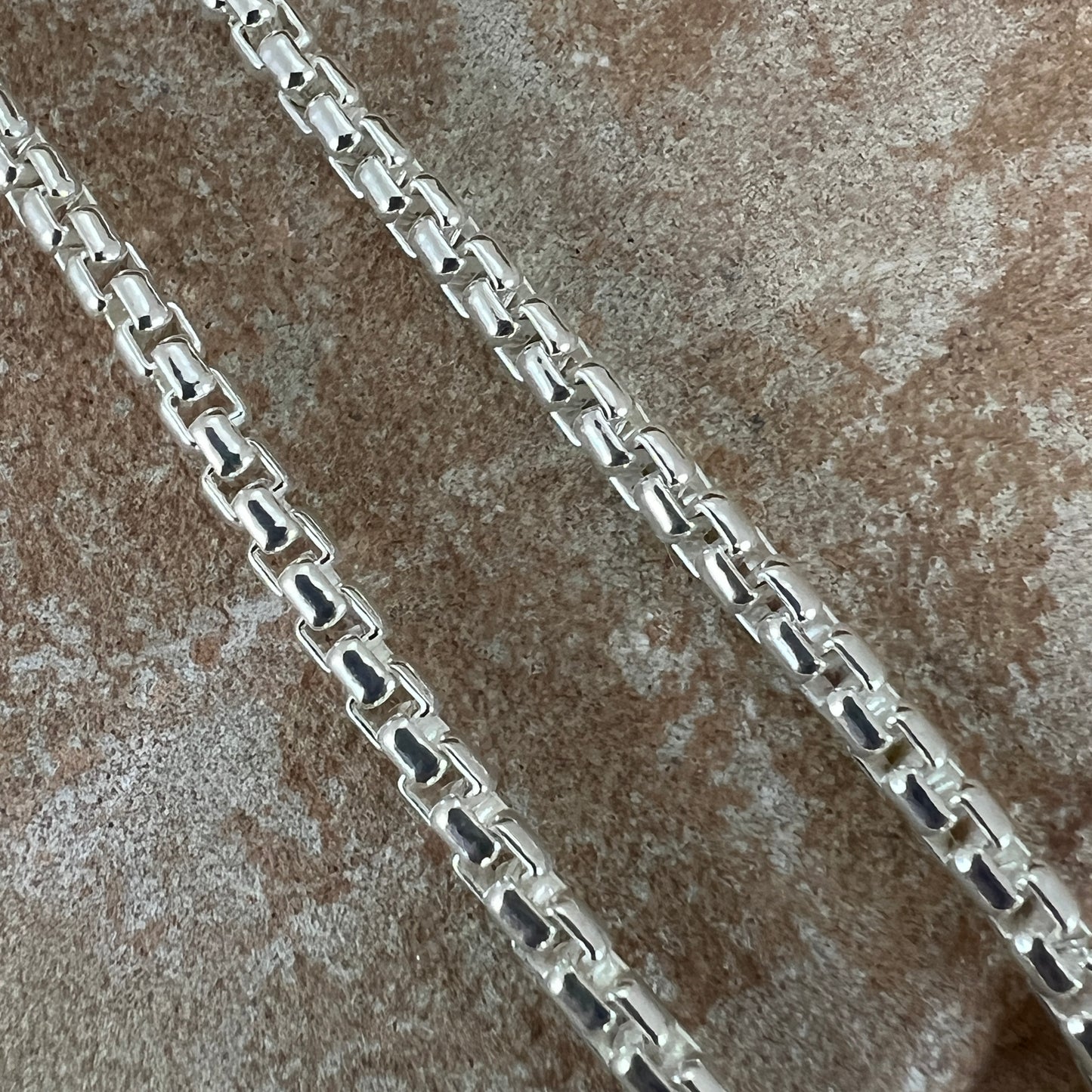 Single Strand Sterling Silver Box Chain Necklace by Artie Yellowhorse