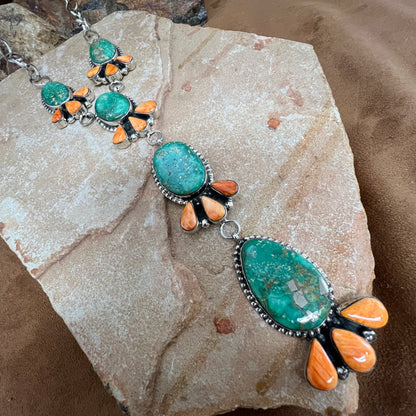 Sonoran Turquoise Spiny Sterling Silver Multi Stone Necklace by Billy Jaramillo