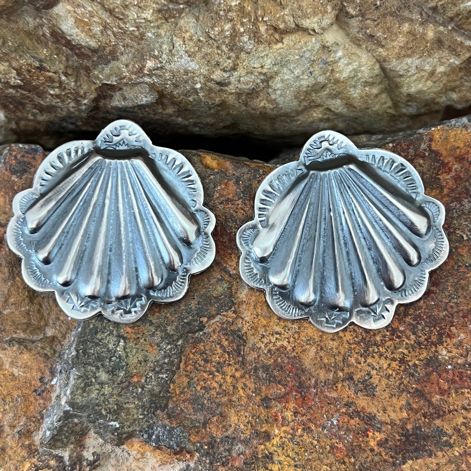 Christina Daye Sterling Silver Earings Concho Shells