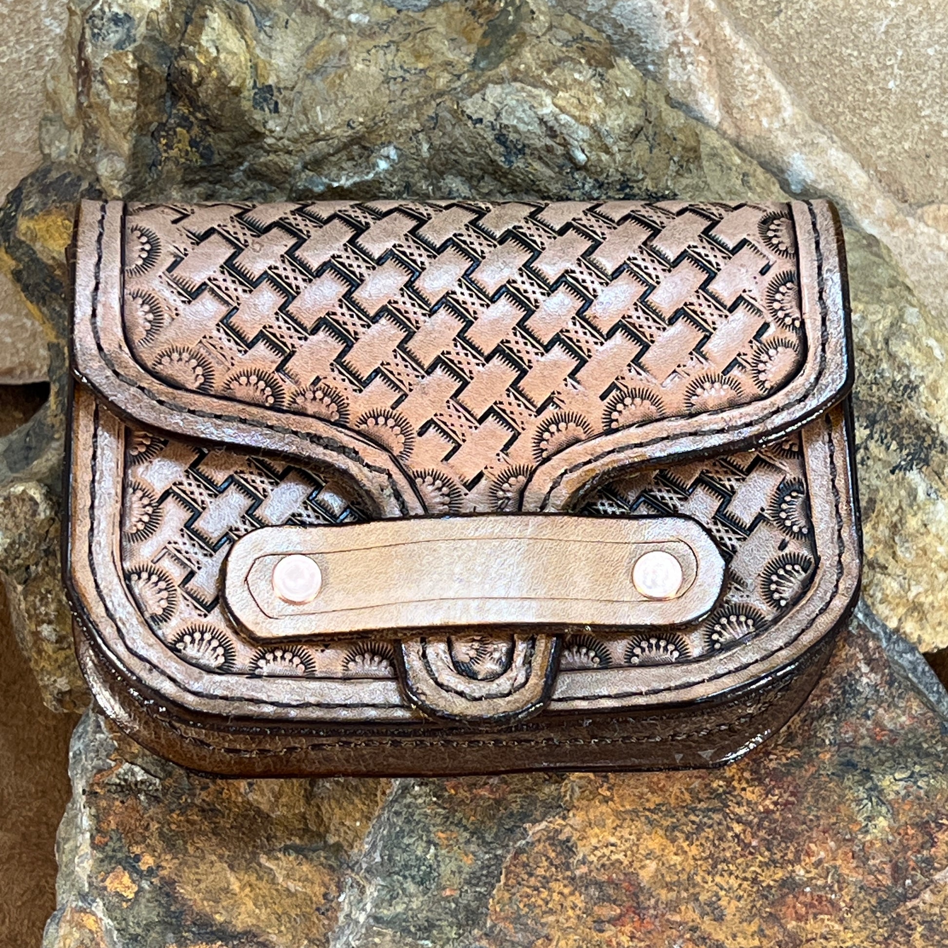 Hand Tooled Business Card Holder by Stephen Vaughn Leatherworks