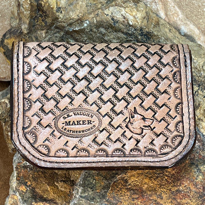 Hand Tooled Business Card Holder by Stephen Vaughn Leatherworks