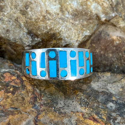 David Rosales Arizona Blue Inlaid Sterling Silver Ring